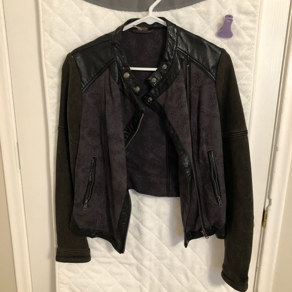 Free People Jacket with Leather detailing